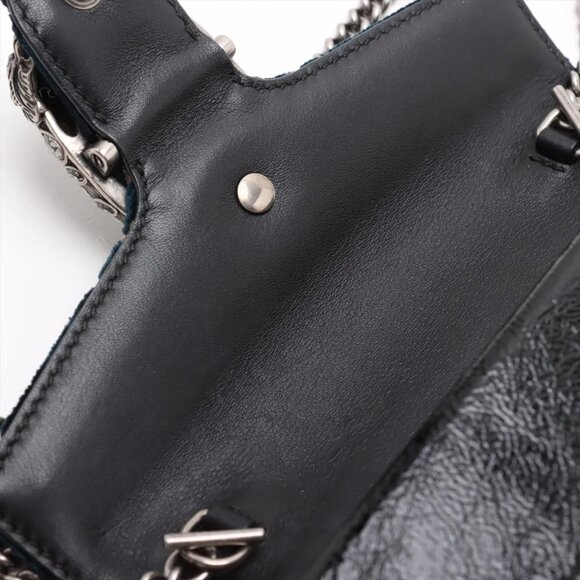 Gucci GG Velvet Dionysus velvet x leather Chain Shoulder Bag navy x black 476432 - Picture 9 of 10
